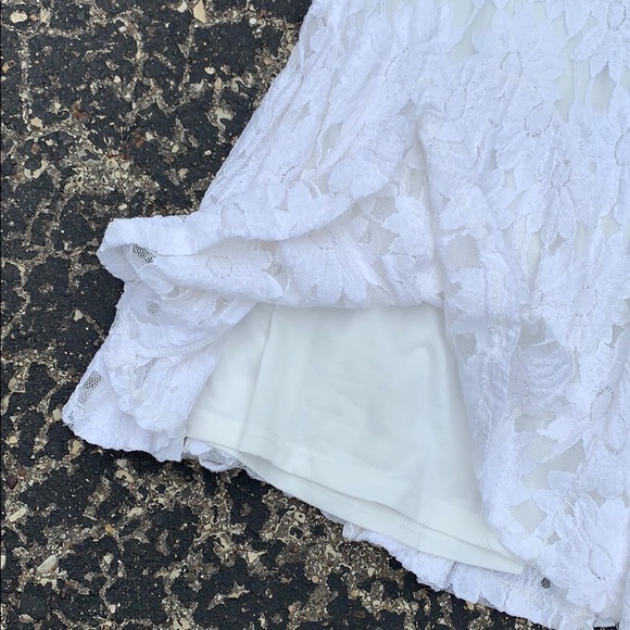White floral babydoll lace mini dress - Picture 4 of 4